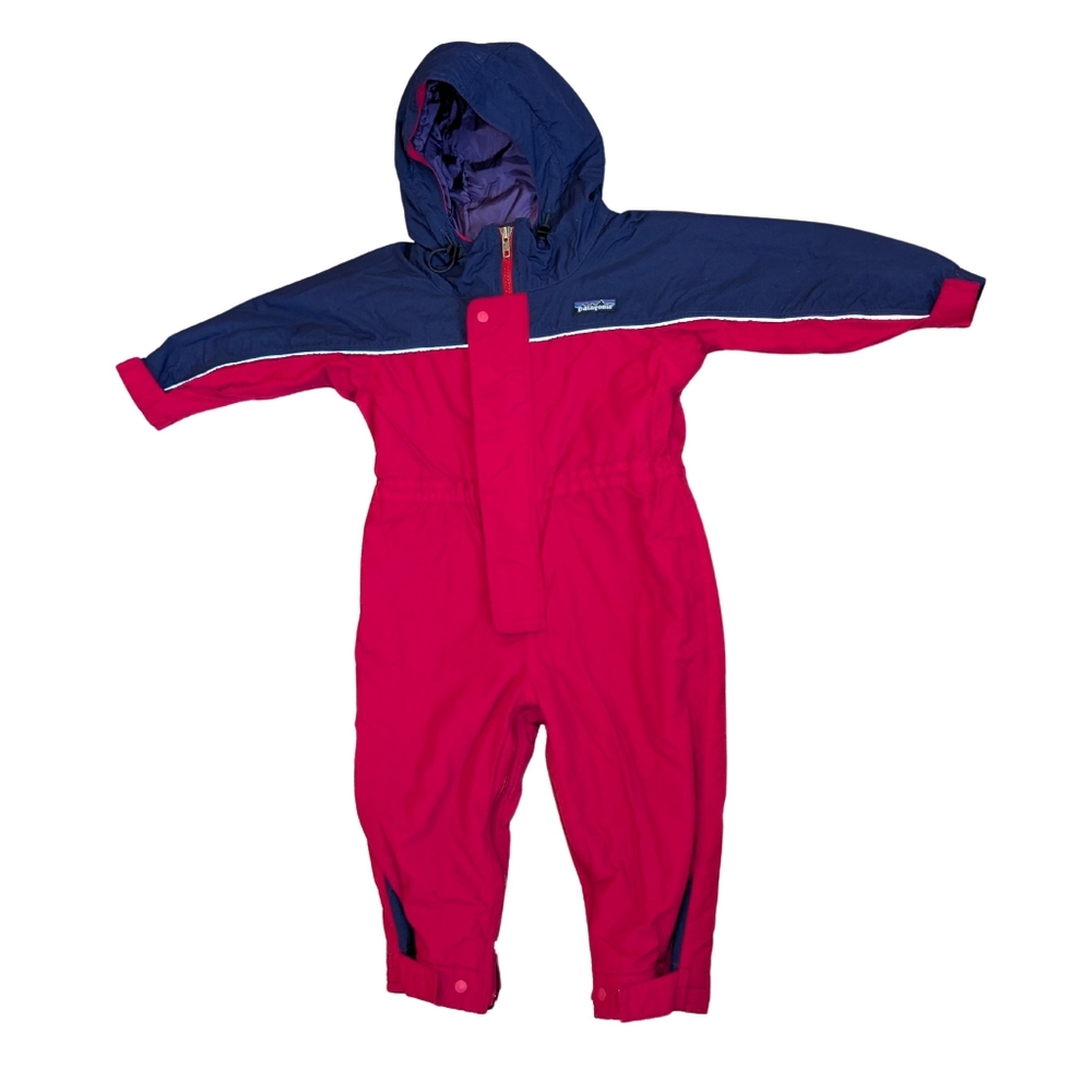 Vintage Patagonia Toddler Snowsuit 3T Blue Red - Picture 11 of 13